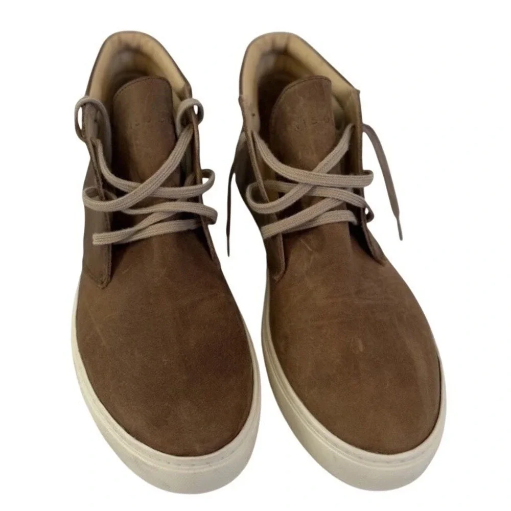 Nisolo Cortez Chukka Boots Men 12.5 Brown Leather Vibram High Top Sneaker Casual